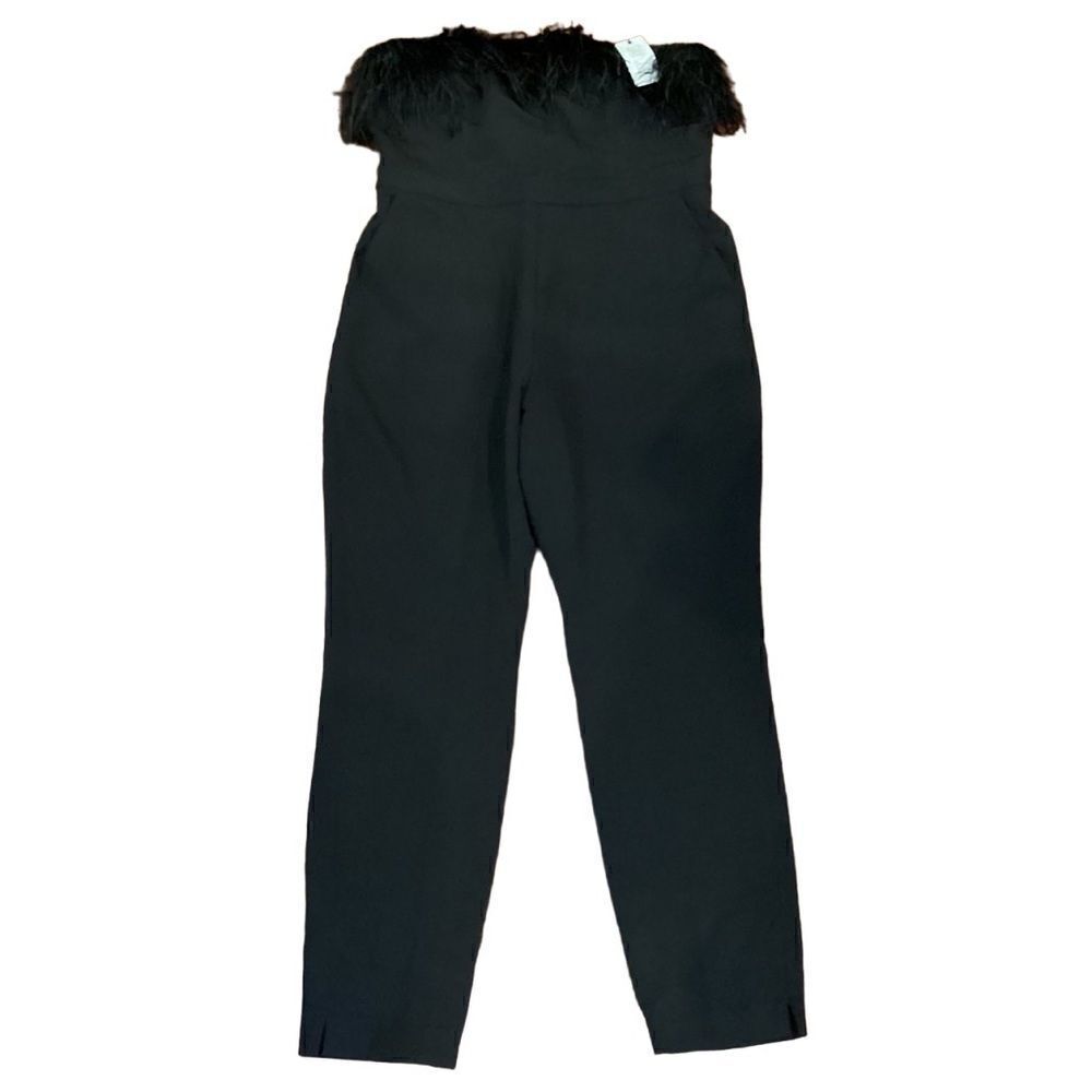 NWT Anthropologie SAYLOR Jane Feathers Strapless Jumpsuit Black Sz 16 - Picture 14 of 14